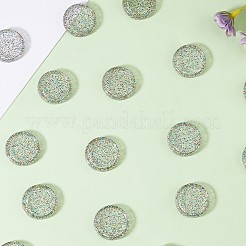 50Pcs Flat Round Glitter Powder Transparent Acrylic Loose Leaf Ring Round Binder Discs&nbsp;DIY-CP0012-15