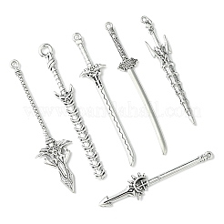 60Pcs 6 Styles Tibetan Style Alloy Big Pendants&nbsp;TIBEP-FS0001-25