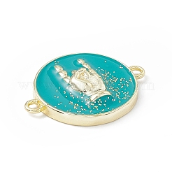 Rack Plating Brass Enamel Connector Charms&nbsp;KK-B065-24G-04