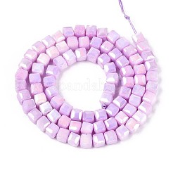 Anti-Tarnish Electroplate Glass Beads Strands&nbsp;GLAA-T025-4mm-10E