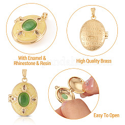1Pc Brass Enamel Locket Pendants&nbsp;FIND-TA0010-71D