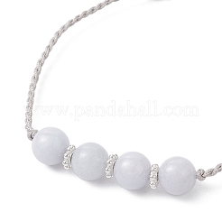 Round Natural Chalcedony Imitation Aquamarine Beaded Necklace & Bracelet & Dangle Earring Sets&nbsp;SJEW-JS01336