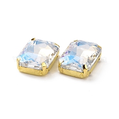 Rectangle Octagon Shape Sew on Glass Rhinestone&nbsp;X1-DIY-E062-01G-04