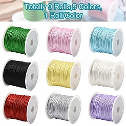 9 Rolls 9 Colors Nylon Braided Cord&nbsp;NWIR-YW0001-16