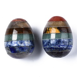 Assembled Natural Red Jasper & Topaz Jade &  Tiger Eye & Green Aventurine & Blue Spot Jasper & Lapis Lazuli & Amethyst Egg Stone&nbsp;G-S375-002