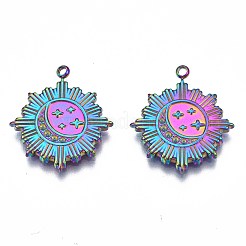 Rainbow Color 304 Stainless Steel Pendant Rhinestone Settings&nbsp;STAS-S119-091