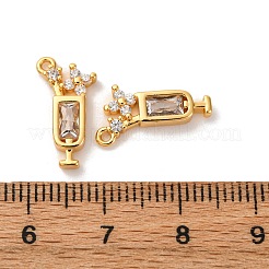 Brass Micro Pave Cubic Zirconia Pendants&nbsp;KK-K382-28G-03