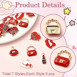 35Pcs 7 Styles Alloy Enamel Pendants&nbsp;FIND-YW0004-95