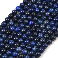 Dyed Natural Lapis Lazuli Round Beads Strands&nbsp;G-M169-6mm-05