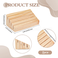Pine Wooden Slant Back Playing Cards Slotted Holder&nbsp;ODIS-WH0079-071