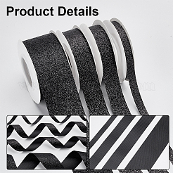 4 Rolls 4 Styles Sparkle Polyester Ribbons&nbsp;SRIB-PH0001-33