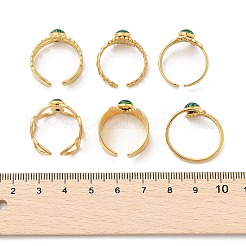 Natural Malachite Finger Rings&nbsp;RJEW-K290-01G