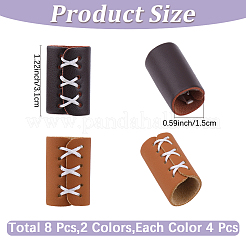 8Pcs 2 Colors PU Leather Cord Ends&nbsp;FIND-CL0002-35