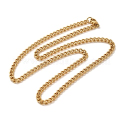 Ion Plating(IP) 304 Stainless Steel Cuban Link Chain Necklaces&nbsp;NJEW-L173-024G-02
