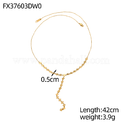 Rectangle 304 Stainless Steel Y-shaped Necklaces for Women&nbsp;STAS-OY013-89G