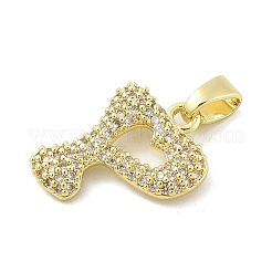 Brass Micro Pave Cubic Zirconia Pendants&nbsp;ZIRC-C012-01G-16