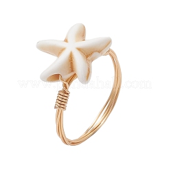 Synthetic Turquoise Finger Rings&nbsp;RJEW-JR00878-02