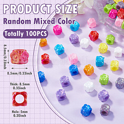 100Pcs Pearlized UV Plating Opaque Acrylic European Beads&nbsp;SACR-TA0001-77A
