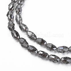 Electroplate Transparent Glass Beads Strands&nbsp;EGLA-N002-35-F01