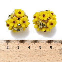 Polymer Clay Rhinestone Beads with Resin&nbsp;RESI-Z045-04