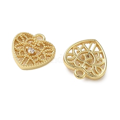Brass Micro Pave Clear Cubic Zirconia Charms&nbsp;KK-CBA74BF-08G