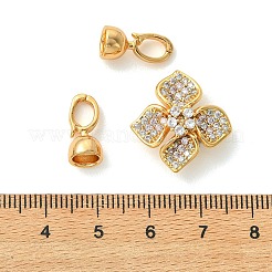 SHEGRACE Brass Micro Pave Clear Cubic Zirconi Fold Over Clasps&nbsp;XGRQ6B151-888G