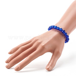 Handmade Silver Foil Glass Beaded Stretch Bracelets&nbsp;BJEW-JB06464