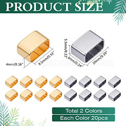40Pcs 2 Colors 201 Stainless Steel Slide Charms&nbsp;STAS-ME0002-74
