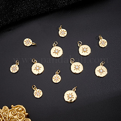 12Pcs 2 Styles Brass Micro Pave Cubic Zirconia Pendants&nbsp;KK-BBC0029-19
