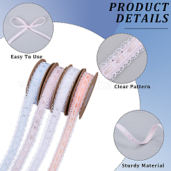 4 Rolls 4 Colors Polyester Lace Trims&nbsp;OCOR-GF0004-66
