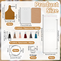 DIY PU Leather Label Tags Keychain Making Kits&nbsp;DIY-OC0014-34