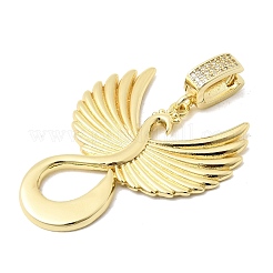 Brass Micro Pave Clear Cubic Zirconia Pendants&nbsp;KK-F940-02G