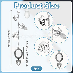 3Pcs Heart with Angel Alloy Pendant Decorations&nbsp;HJEW-OC00376