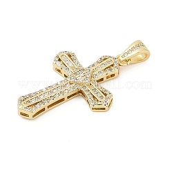 Brass Micro Pave Cubic Zirconia Pendants&nbsp;KK-U058-14G