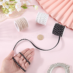 3 Rolls 3 Colors Flat Faux Suede Cord with Alloy Rivets&nbsp;LW-CL0001-08B