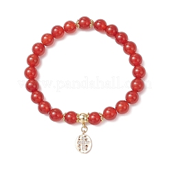 8.5MM Natural Carnelian Round Beaded Stretch Bracelets for Women&nbsp;BJEW-JB12260-01