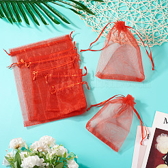 60Pcs 6 Styles Rectangle Organza Bags Jewellery Storage Pouches Wedding Favour Party Mesh Drawstring Gift&nbsp;OP-TA0001-07