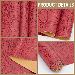 1 Sheet Embossed Flower Pattern Imitation Leather Fabric&nbsp;DIY-CL0001-19B