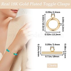 Brass Toggle Clasps&nbsp;KK-BBC0013-26G