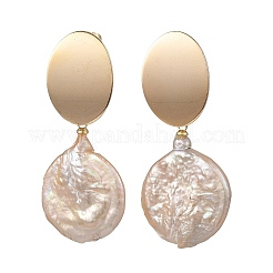 Natural Baroque Keshi Pearl Stud Dangle Earring&nbsp;EJEW-JE07134
