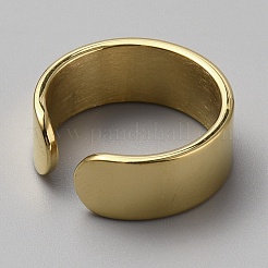 Stainless Steel Open Cuff Ring&nbsp;RJEW-WH0004-39