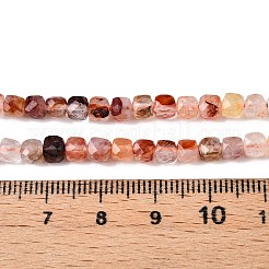 Gradient Color Natural Red Hematoid Quartz/Ferruginous Quartz Beads Strands&nbsp;G-N342-134