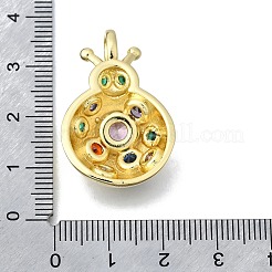 Brass Micro Pave Colorful Cubic Zirconia Pendants&nbsp;KK-V010-15G