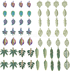 20Pcs 5 Styles Rainbow Color Alloy Pendants&nbsp;PALLOY-YW0007-03
