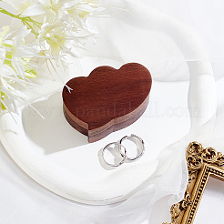 Portable Walnut Wooden Couple Ring Boxes&nbsp;OBOX-WH0015-03