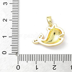 Brass Micro Pave Cubic Zirconia with Enamel Pendants&nbsp;KK-Z134-15G-02B
