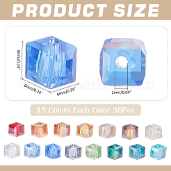 15 Colors Electroplate Glass Beads&nbsp;EGLA-WR0001-04B