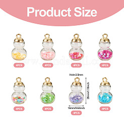 32Pcs 8 Colors Glass Gourd Pendants&nbsp;GLAA-TA0001-53