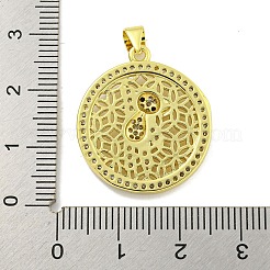 Rack Plating Brass Micro Pave Clear Cubic Zirconia Pendants&nbsp;KK-B091-47G
