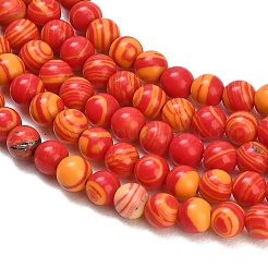 Dyed Synthetic Malachite Beads Strands&nbsp;GG-CBA6382-A03-4mm-01